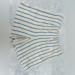 Striped Blue and Cream Women's Shorts
